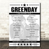 Greenday - Concert Setlist Poster Print Canvas - Seaclose Park, Newport, England - June 23rd 2024