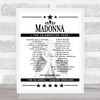 Madonna - Concert Setlist Poster Print Canvas - The O2 Arena, London, England - December 6th 2023