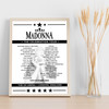 Madonna - Concert Setlist Poster Print Canvas - The O2 Arena, London, England - October 14th 2023
