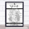Taylor Swift - Concert Setlist Poster Print Canvas - Wembley Stadium, London, England - August 19th 2024
