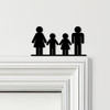 Door Topper Family Of 4, 1 Boy 1 Girl Various Colours Decorative Sign