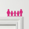 Door Topper Family Of 4, 2 Girls 1 Boy Various Colours Decorative Sign