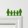 Door Topper Family Of 4, 2 Girls 1 Boy Various Colours Decorative Sign