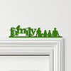 Door Topper Love Heart Bird Family Of Four 2 Girls Various Colours Decor Sign