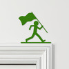 Door Topper Man Running With Flag Various Colours Top Of Door Frame Decor Sign