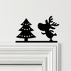 Door Topper Reindeer Ice Skating Christmas Decor Various Colours Decorative Sign