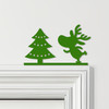 Door Topper Reindeer Ice Skating Christmas Decor Various Colours Decorative Sign