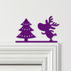 Door Topper Reindeer Ice Skating Christmas Decor Various Colours Decorative Sign