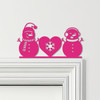 Door Topper Snowmen & Heart Christmas Decor Various Colours Frame Decor Sign