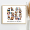 Photo Collage 60th Birthday Gift For Her 18-Photo Number 60 Print Or Canvas
