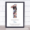 Photo Collage 6-Photo 1st Birthday Gift For Boys Baby White Print Or Canvas