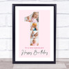 Photo Collage 6-Photo 1st Birthday Gift For Girls Baby Pink Print Or Canvas
