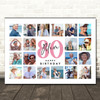 Photo Collage 80th Birthday Gift For Mum 20-Photo Landscape Print Or Canvas