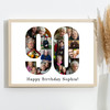 Photo Collage 90th Birthday Gift For Her 16-Photo Number 90 Print Or Canvas