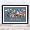 Photo Collage Blue Birthday Gift For Him 22-Photo Year 1976 Print Or Canvas