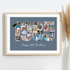 Photo Collage Blue Birthday Gift For Him 22-Photo Year 1985 Print Or Canvas