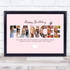 Photo Collage Pink 7-Photo Birthday Custom Gift For Fiancée Print Or Canvas