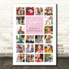 Photo Collage 20-Photo Kids Birthday Custom Gift Girls Pink Print Or Canvas