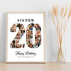 Photo Collage 20th Birthday Gift For Her 20-Photo Number 20 Print Or Canvas