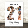 Photo Collage 21st Birthday Gift For Her 13-Photo Number 21 Print Or Canvas