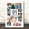 Photo Collage 21st Birthday Custom Gift For Nephew 10-Photo Print Or Canvas