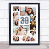 Photo Collage 30th Birthday Custom Gift For Fiancé 10-Photo Print Or Canvas