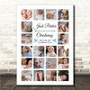 Photo Collage Christening Gift For Boys 20-Photo Blue Doves Print Or Canvas