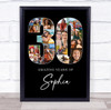 Photo Collage 30th Birthday Gift For Her 18-Photo 30 Black Print Or Canvas