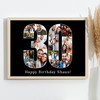 Photo Collage 30th Birthday Gift For Him 18-Photo 30 Black Print Or Canvas