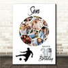 Photo Collage Gift For Son 30th Birthday 14-Photo Football Print Or Canvas