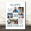 Photo Collage Print Or Canvas 30th Birthday Personalised Gift For Son 6-Photo