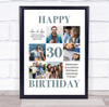 Photo Collage Print Or Canvas 30th Birthday Personalised Gift For Son 6-Photo
