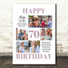 Photo Collage 70th Birthday Gift For Mother-In-Law 6-Photo Print Or Canvas