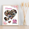 Photo Collage 90th Birthday Gift For Mummy 19-Photo Floral Print Or Canvas