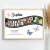 Photo Collage Kids Girls Birthday Gift 4-Photo Butterflies Print Or Canvas