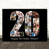 Photo Collage 20th Birthday Gift For Him 20-Photo 20 Black Print Or Canvas