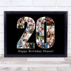 Photo Collage 20th Birthday Gift For Him 20-Photo 20 Black Print Or Canvas