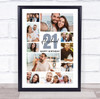 Photo Collage 21st Birthday Gift For Husband 10-Photo Blue Print Or Canvas