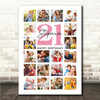 Photo Collage 21st Birthday Gift For Stepmum 20-Photo Pink Print Or Canvas
