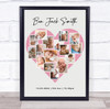 Photo Collage Personalised Gift For New Baby 16-Photo Pink Heart Print Or Canvas