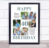 Photo Collage 40th Birthday Personalised Gift For Fiancé 6-Photo Print Or Canvas