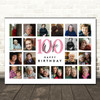 Photo Collage 100th Birthday Personalised Gift For Wife 20-Photo Print Or Canvas