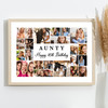 Photo Collage 16th Birthday Personalised Gift For Aunty 22-Photo Print Or Canvas