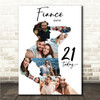 Photo Collage 21st Birthday Personalised Gift For Fiancé 9-Photo Print Or Canvas