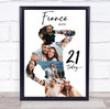 Photo Collage 21st Birthday Personalised Gift For Fiancé 9-Photo Print Or Canvas
