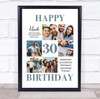 Photo Collage 30th Birthday Personalised Gift For Uncle 6-Photo Print Or Canvas