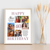 Photo Collage 40th Birthday Personalised Gift For Niece 6-Photo Print Or Canvas