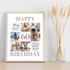 Photo Collage 60th Birthday Personalised Gift For Nanny 6-Photo Print Or Canvas