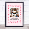 Photo Collage Valentine's Day Personalised Gift 9-Photo Hearts Print Or Canvas