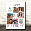 Photo Collage 30th Birthday Personalised Gift For Wife 6-Photo Print Or Canvas
